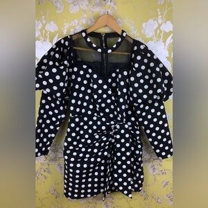 NWT - River Island 80’s Black & White Polka Dot Mini Dress - US Women’s: 12